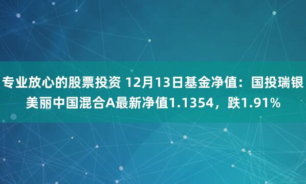 专业放心的股票投资 12月13日基金净值：国投瑞银美丽中国混合A最新净值1.1354，跌1.91%