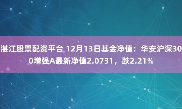 湛江股票配资平台 12月13日基金净值：华安沪深300增强A最新净值2.0731，跌2.21%