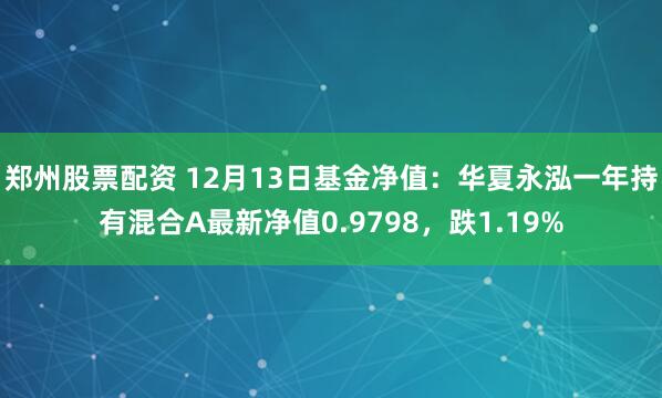 郑州股票配资 12月13日基金净值：华夏永泓一年持有混合A最新净值0.9798，跌1.19%