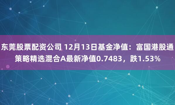 东莞股票配资公司 12月13日基金净值：富国港股通策略精选混合A最新净值0.7483，跌1.53%